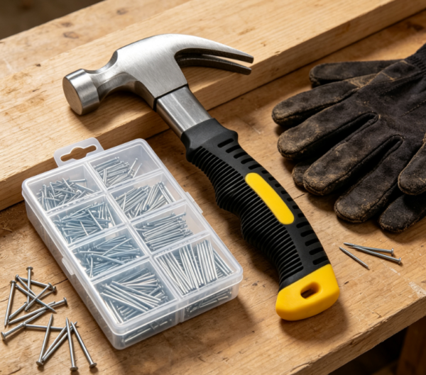 Picture-Hanging Kit With Small Nails And Mini Hammer; Precision Wall Nails