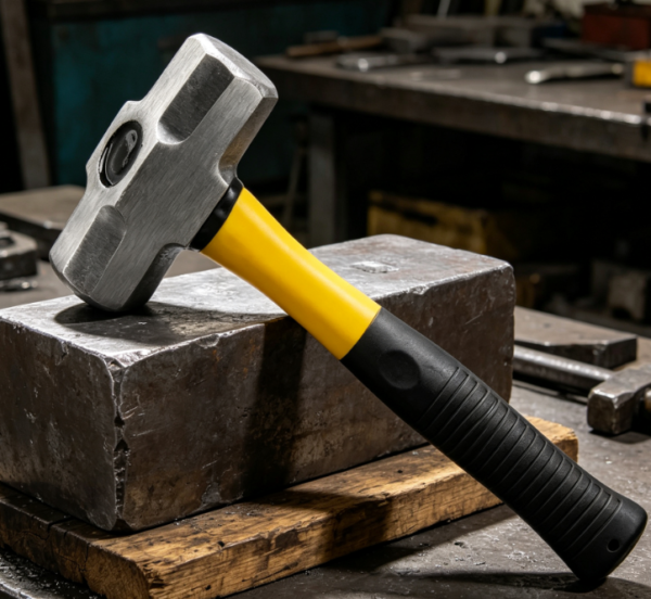 Sledgehammer With Fiberglass Handle; Shock-Absorbing Grip, Heavy-Duty