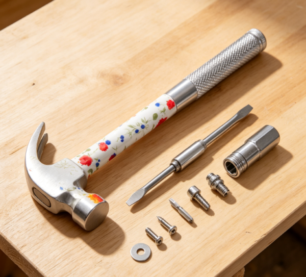 5-In-1 Multi-Function Hammer; Built-In Screwdriver, Rust-Resistant