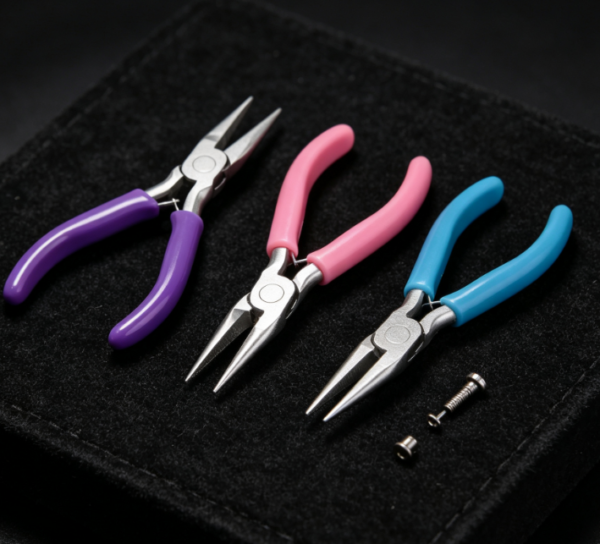 3-Piece Jewelry-Making Pliers Set; Needle-Nose, Round-Nose, And Wire Cutters