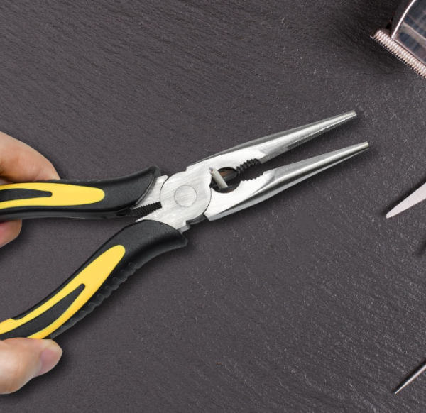 Long Needle-Nose Pliers Set; High-Carbon Steel, Precision Gripping